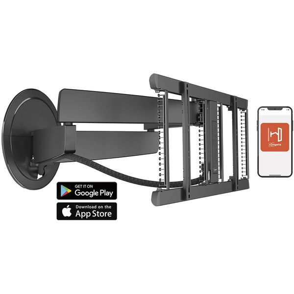 Vogels TV Wandhalterung elektrisch 44-77 Zoll Signature TVM 7675 dreht sich automatisch über Siri Voice/Shortcuts, App oder Fernbedienung, 100-240V, schwarz