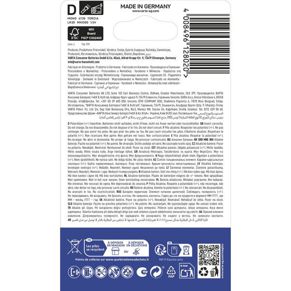 VARTA Batterie Longlife Max Power