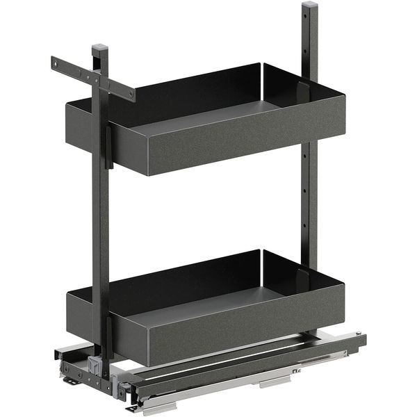 Vauth Sagel VS Cor Flex Eckschrank Auszug Set Essentio für Küchenunterschränke mit KB 300mm inklsusive Ablage mit Antirutschmatte, lava