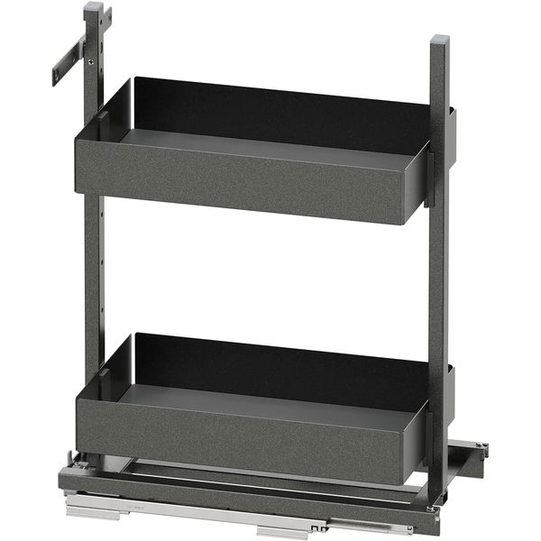 Vauth Sagel VS Cor Flex Eckschrank Auszug Set Essentio für Küchenunterschränke mit KB 300mm inklsusive Ablage mit Antirutschmatte, lava