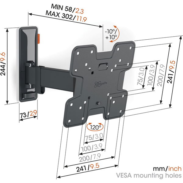 VOGEL’S TV-Wandhalterung Comfort TVM 3225 schwarz