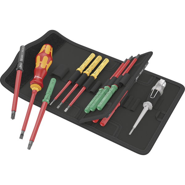 Wera Kraftform Kompakt VDE universal Schraubendreher Set bis 10.000V Wechselklingen Satz mit Handhalter, PH/PZ/PZS/TX – 16-teilig