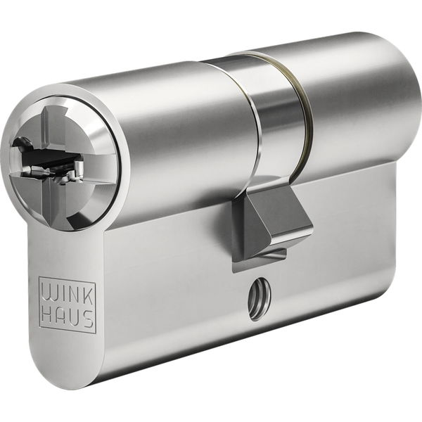 Einbaudoppelzylinder key Tec N-Tra  Messing vernickelt matt