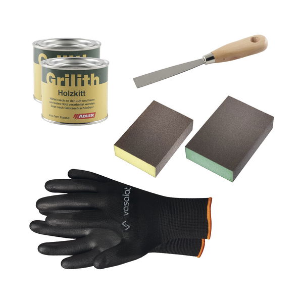 Holzkitt Schwarz, Weiß 100ml oder 200ml mit Schleifblöcke und Spachtel
