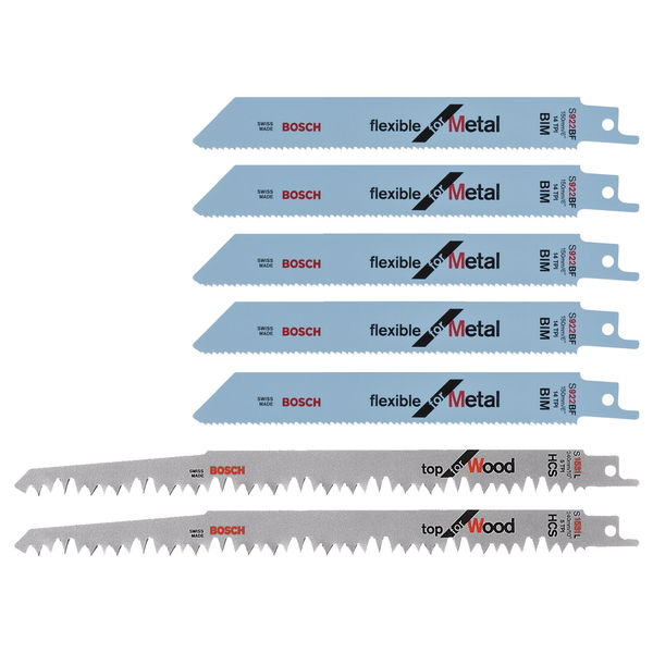 Säbelsägeblätter-Set BOSCH für Metall und Holz | 7 Sägeblätter