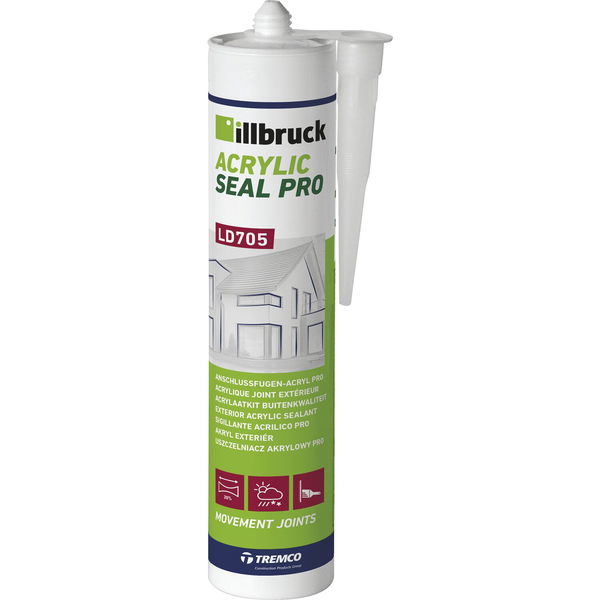 Illbruck Dispersions Acryl Dichtstoff LD705 – Acryl Dichtmasse weiß, 310ml