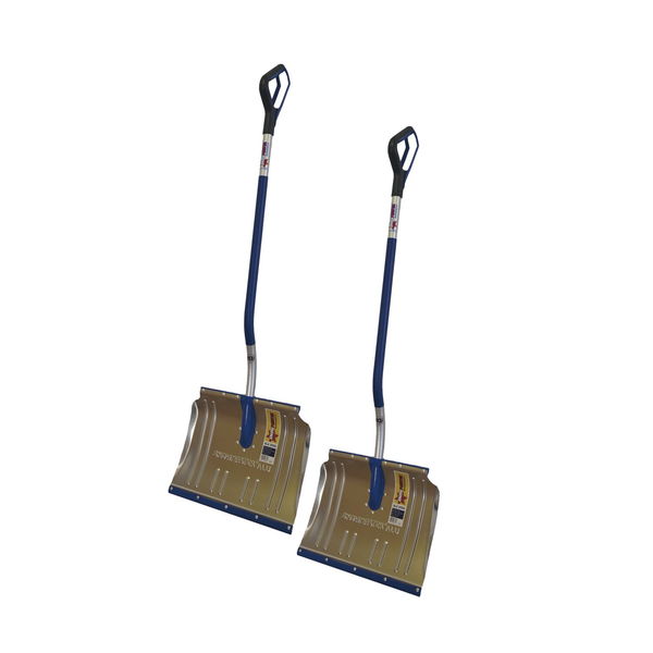 vasalat Winter Set 2x Alu Schneeschaufel mit nachhaltigem Klick-System, Schneeschieber mit Ergo-Stil für rückendschonendes Schneeräumen, Räumbreite 500mm