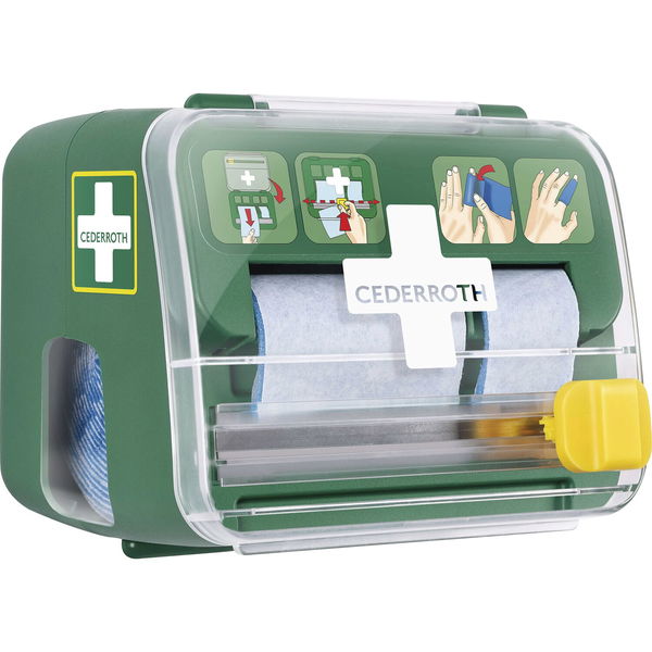 Cederroth Soft Foam Bande Erste Hilfe Box – Wundschnellverband, 2-in-1-Spender, wasserfest, blau