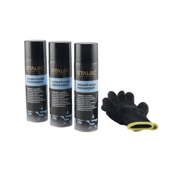Staloc Montagereiniger – Reinigungsmittel, reinigt und entfettet porentiefe, Spezialreiniger ideal für Werkstatt und Industrie 500ml – 3 Stück