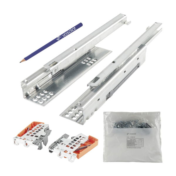 Blum Tandem Teilauszug Set, Schubladenauszug 350mm Blumotion mit praktischer Blum Kupplung, Schubladenführung Tragkraft 30kg – 1 Paar Schubladenschienen mit Kupplung