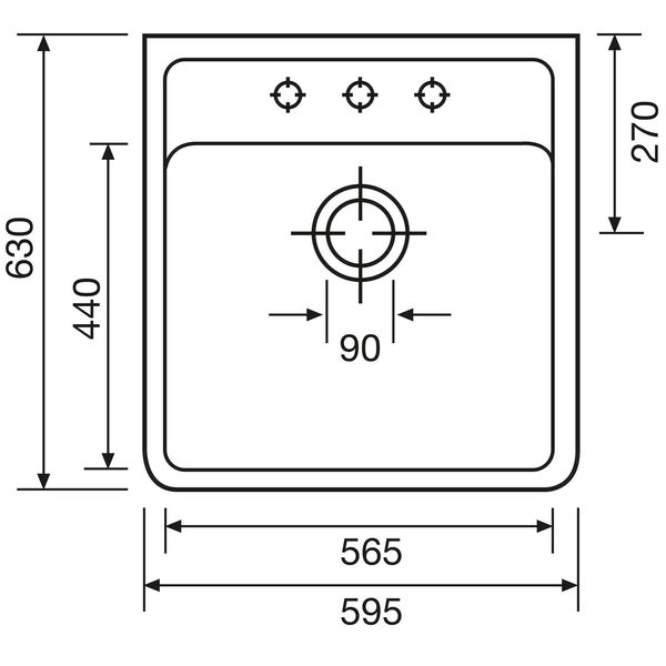 VILLEROY & BOCH Spülstein, 595 x 630 x 220 mm, Weiß Alpin