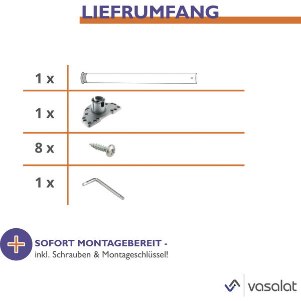 vasalat Tischfüße CAMAR höhenverstellbar 700-1200 mm | ø 60 mm
