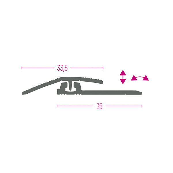 KÜGELE Mini Flex Ausgleichsprofil Edelstahloptik 3,9 – 7,6 mm, 1000 mm