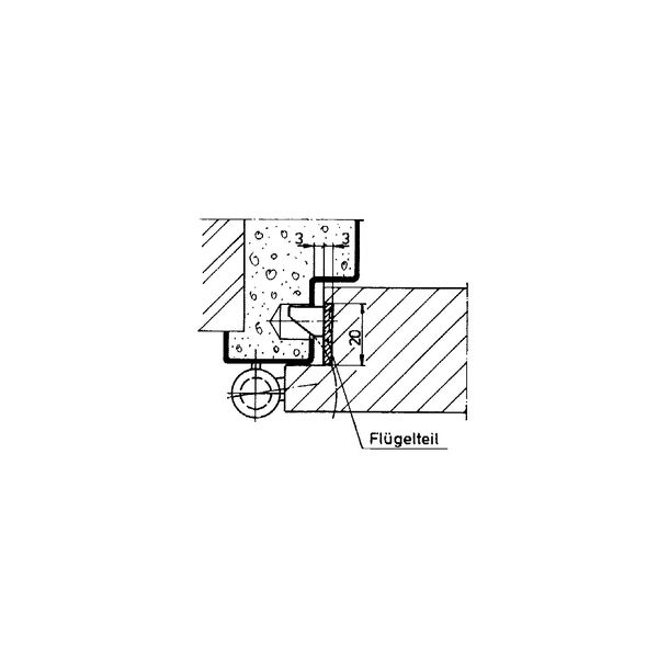 Türblattsicherung-Set, 140 x 24 x 3 mm eckig, Stahl verzinkt silberfärbig