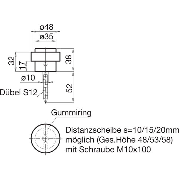 GRUNDMANN Bodentürpuffer ø 48