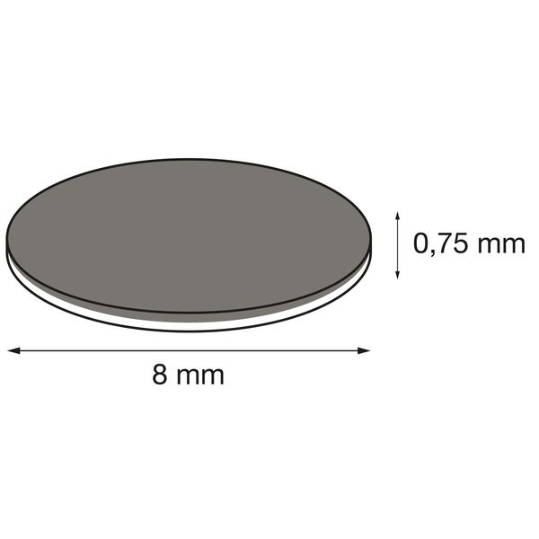 Scheibenmagnet flach selbstklebend, Neodym vernickelt