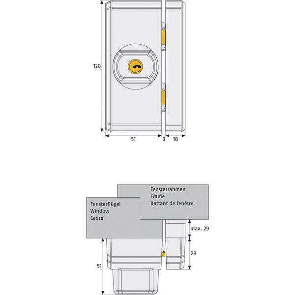 ABUS Fenster-Zusatzsicherung FTS96 gleichsperrend