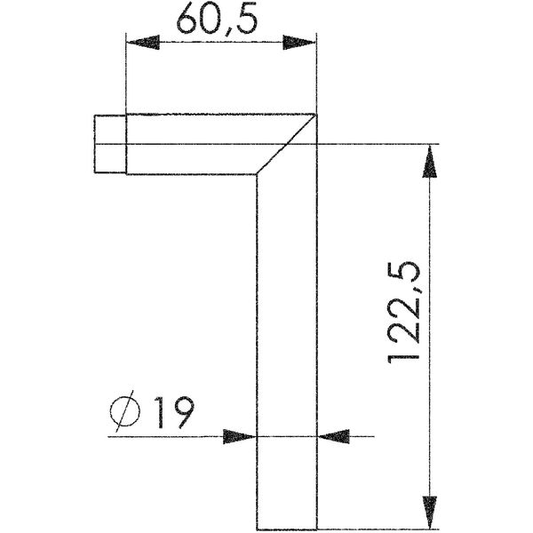 AMF Drückerlochteil 424 L-Form, Ansatz 18 mm, VK 8 mm, Edelstahl