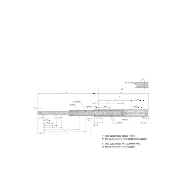 ACCURIDE Kugelkäfigführung Accuride 3832DO – Rastung