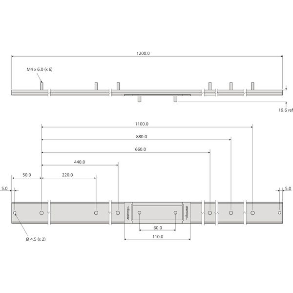 Accuride DA0115 Linearführungsschiene (Führungsschiene) Länge 1200 mm Aluminium