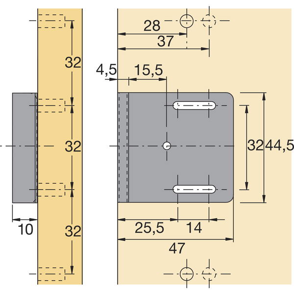 HETTICH Anschlagwinkel Typ 4515 / 4516, Prestige 2000 Zubehör