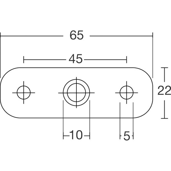 SCHÖSSWENDER Handlaufträger-Platte 65 x 20 mm, flach, Edelstahl V2A