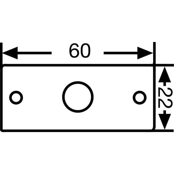 Schließblech f. Aufspreizstangen, 60 x 22 mm, Loch ø 8,2 mm, Stahl verzinkt