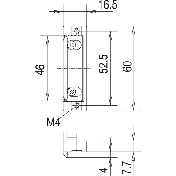 WSS Austauschstück für Schließbleche (Türbeschlag) 60×16,5×7,7mm Stahl verzinkt