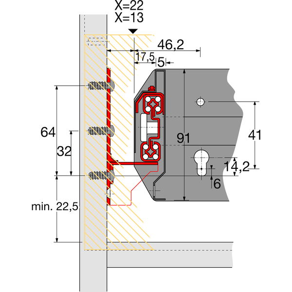 HETTICH Auszugsführung Quadro Duplex