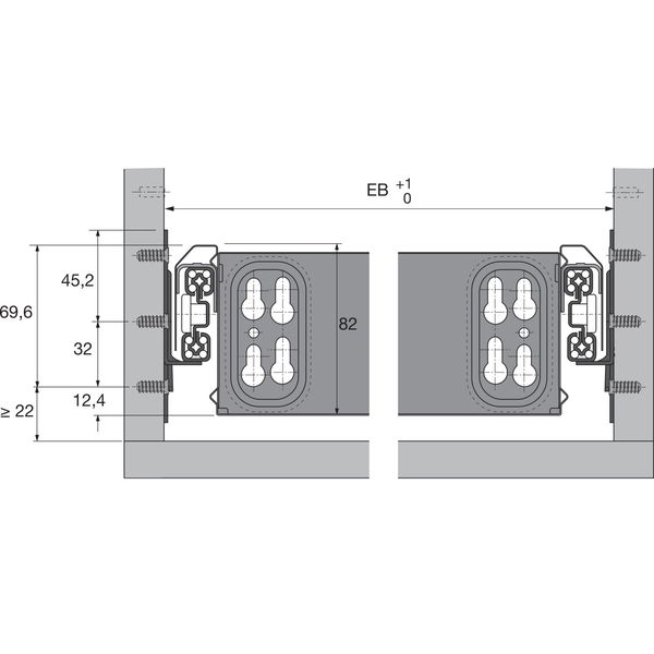 HETTICH SYSTEMA TOP 2000 Quadro Duplex 45