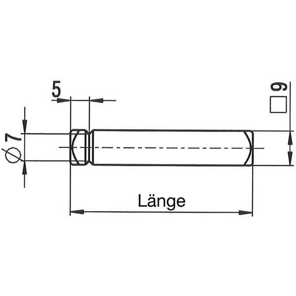 BKS Drückerstift einseitig 78440 für Standflügel