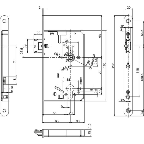 BKS Fluchttürschloss B 2171 elektronisch kuppelbar 2-flg.