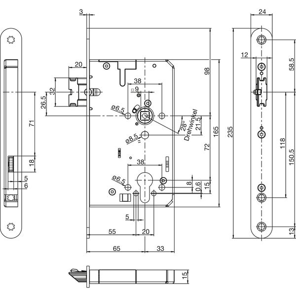 BKS Fluchttürschloss B 2171 elektronisch kuppelbar 2-flg.