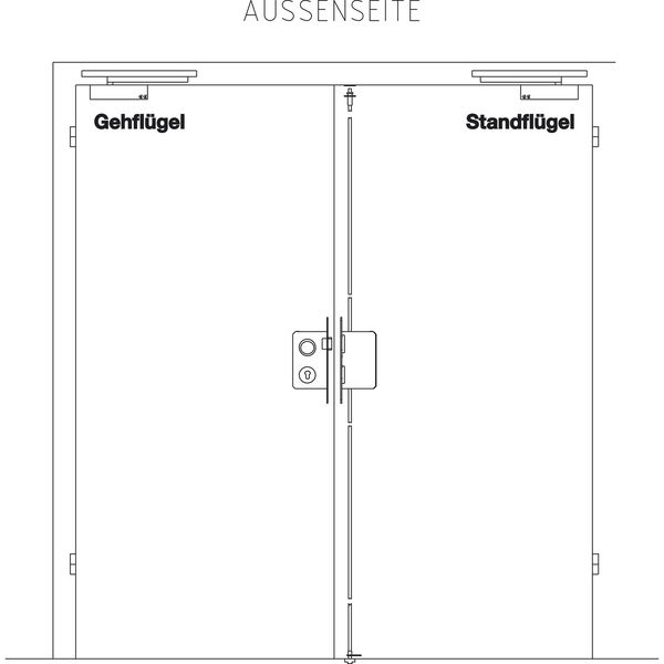 BKS Fluchttürschloss-Set Talin 2 flg. Funktion E/EN 179, DM 65, Edelstahl