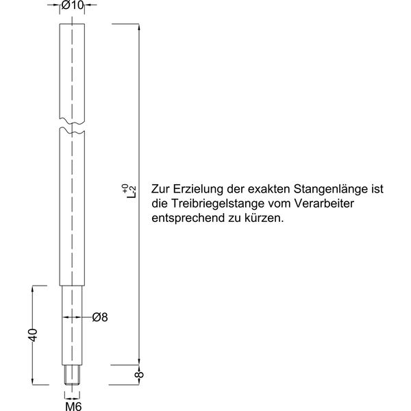 BMH Treibriegelstange 1100 unten