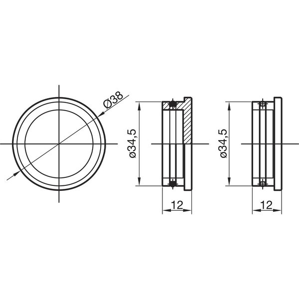 Bar-Reling Endkappe für Rohr-ø 38 mm, KS Schwarz