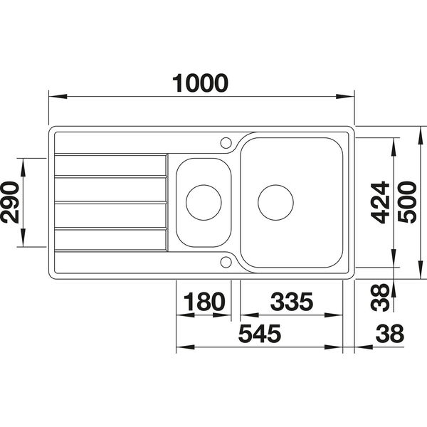 Blanco Einbauspüle 2D Classimo 6 S-IF – Spüle mit Abtropffläche – Waschbecken reversibel, Edelstahl gebürstet
