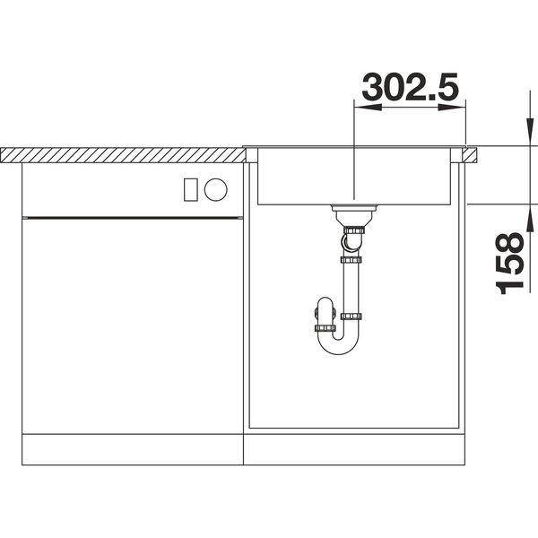 Blanco Einbauspüle Dana 6 – Einbauwaschbecken mit Korbventil 3 1/2 Zoll, Edelstahl gebürstet