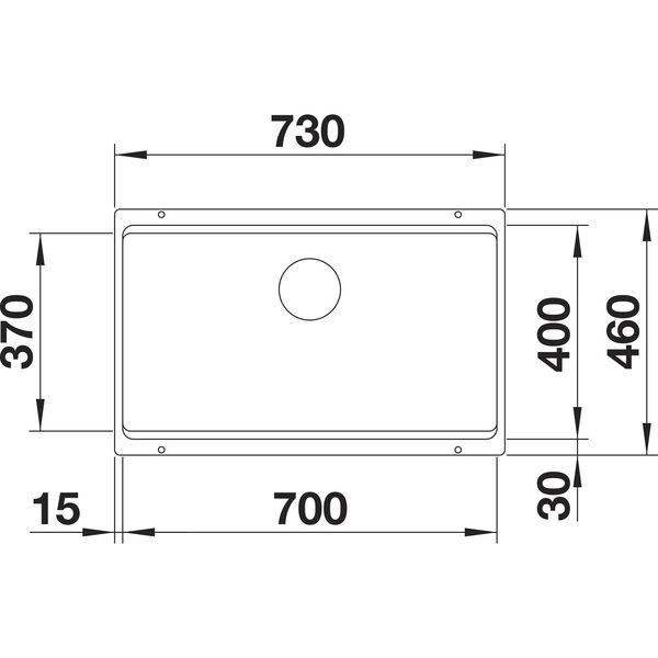 Blanco Unterbauspüle Etagon 700-U – Waschbecken Unterbau mit C-overflow und InFino Ablaufsystem, Granit schwarz