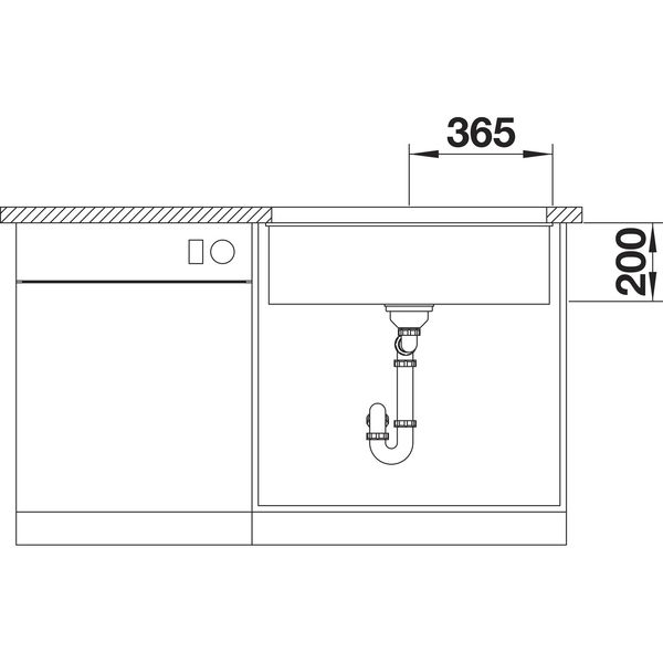 Blanco Unterbauspüle Etagon 700-U – Waschbecken Unterbau mit C-overflow und InFino Ablaufsystem, Granit schwarz