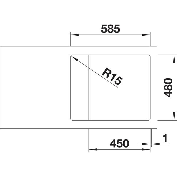 Blanco Einbauspüle 2D Lemis 45 S-IF Mini – Spüle mit Abtropffläche – Waschbecken reversibel, Edelstahl gebürstet