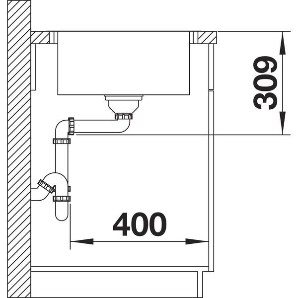 Blanco Einbauspüle 2D Lemis 45 S-IF Mini – Spüle mit Abtropffläche – Waschbecken reversibel, Edelstahl gebürstet