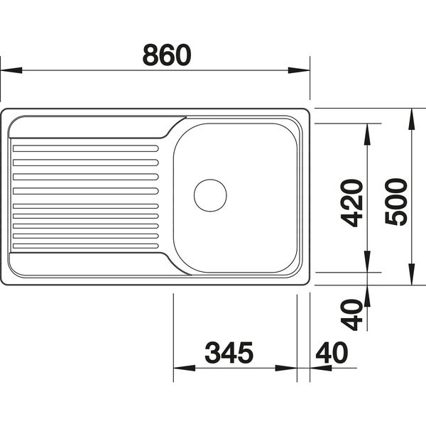 Blanco Einbauspüle Tipo 45 S Compact – Spüle mit Abtropffläche – Waschbecken reversibel, Edelstahl