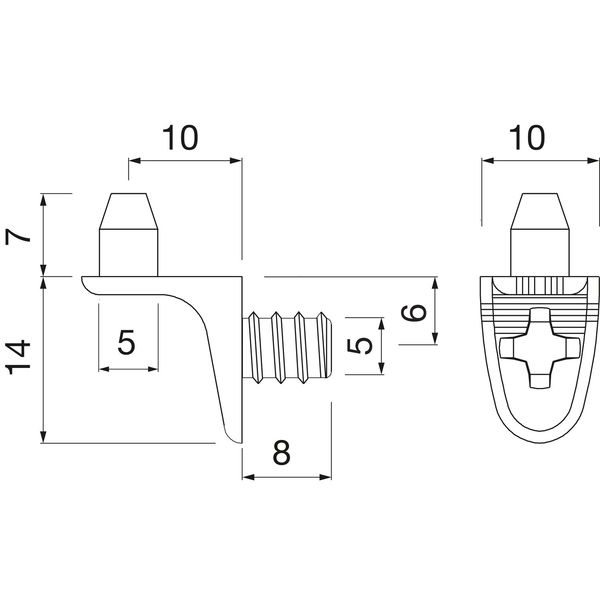 Bodenträger Drill zum Anschrauben, Bohr ø 5 mm, Zink vernickelt, VPE 100 ST