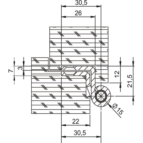 Scharnierband 805 GV, 102 x 61 x 3 mm, Stahl verzinkt