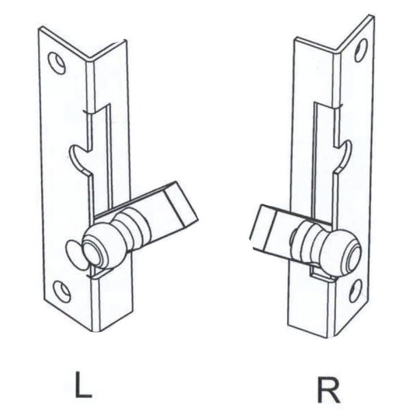 Fensterspreizel mit Eisenknopf (Fensterfeststeller)