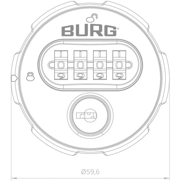 Burg Zahlenschloss sPinLock200 Privat-Modus / Multiuser-Modus – Möbelschloss ohne Riegel, schwarz