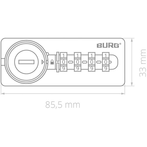 BURG Zahlenschloss sPinLock700 DIN ohne Riegel, schwarz