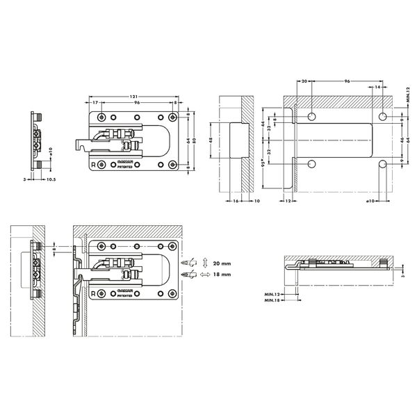 CAMAR Unterschrankaufhänger 807XL RV