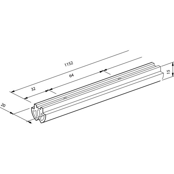Kabelschiene Prisma, Länge 1152 mm, Kunststoff schwarz